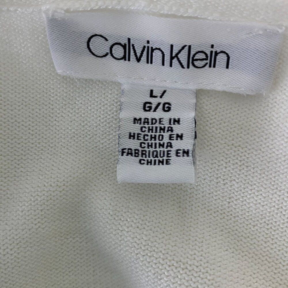 Calvin Klein Sweater Size Large White Studded Neck - Picture 7 of 7